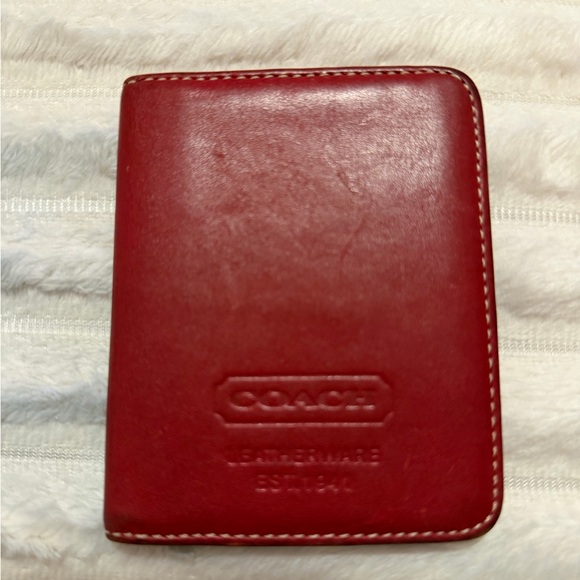 Coach Accessories - Vintage COACH Red Leather Pass case Wallet
